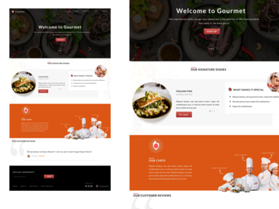 Gourmet- Landing Page - Full view invision studio landing page