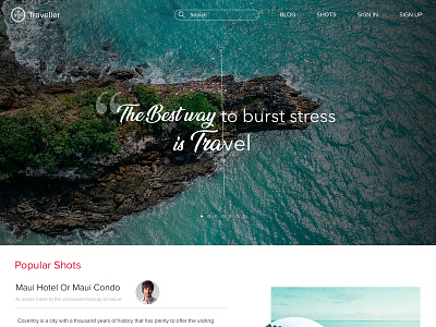 Traveller - A simple landing page