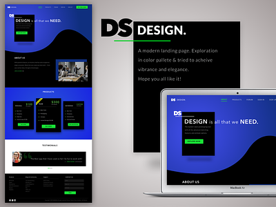 Design. - Landing page of a sketching tool blue design landing page landing page modern sketch app ui vibrance