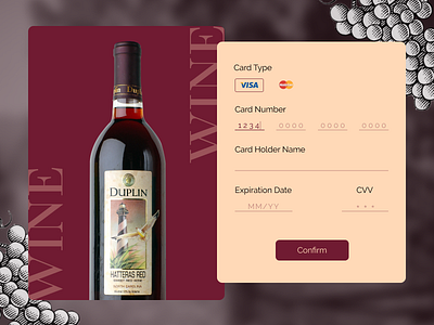 Checkout for Daily UI #002 checkout design red ui ux ux design wine