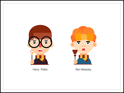 Harry Potter app design illustration ron weasley typography ui vector web