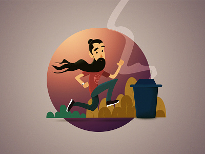 Beard man design flat icon illustration