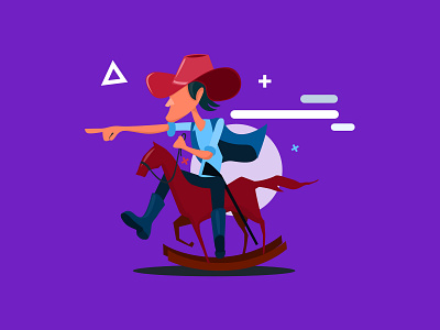 Horse Rider charecter design fine art flat horse illustration man rider