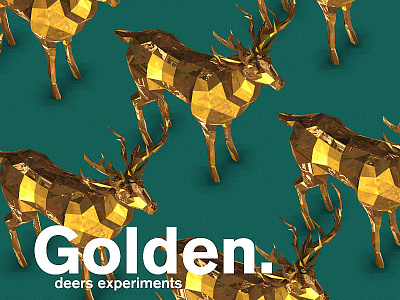 GOLDEN DEERS 3d aftereffects deers design element3d experiments gold golden green render