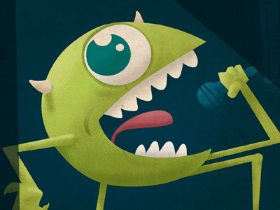 Mike Wazowski LIVE!!! mike wazowski monsters inc mud! pixar