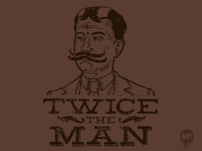 Twice The Man awesome illustration mud mustache tee threadless