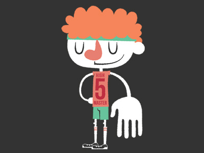 High Five Master afro awesome high five illustration mud