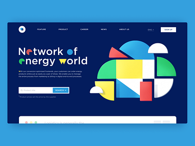 Landing page — Cloud service 3d abstract branding cloud colorful design homepage illustration landing page puzzle ui ux vector web webdesign