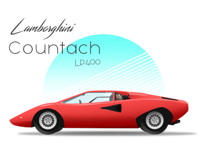 Lamborghini Countach LP400 auto automobile car illustration vehicle