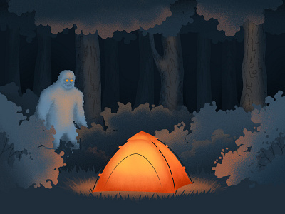 Camping camping hike illustration monster