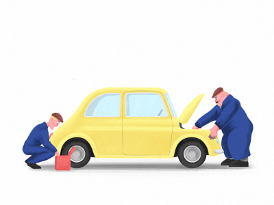 Mechanics auto automobile car illustration work
