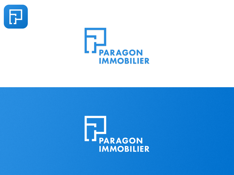 Paragon Immobilier logo logo app icon app minimal icon branding logo