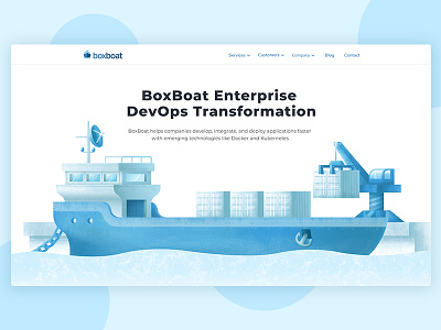 BoxBoat barge illustration ship ui web design webdesign website
