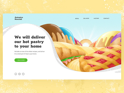 Landing page for bakery bakery bread design home page illustration landing page landscape ui user interface vector web webdesign