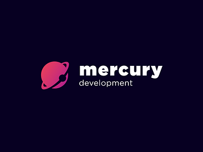 Mercury Development branding gradient logo logo logodesign logotype planet space vector