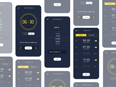 Smart Alarm clock alarm clock app ui design uiux ux