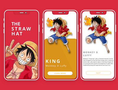 One Piece MONKEY D LUFFY anime design onepeice ui ux