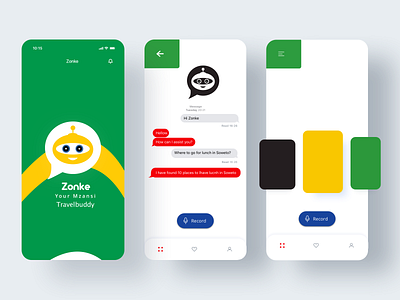 Virtual Guide app chatbot design ui ux