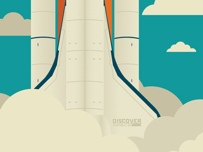 Discover Space illustration shuttle space