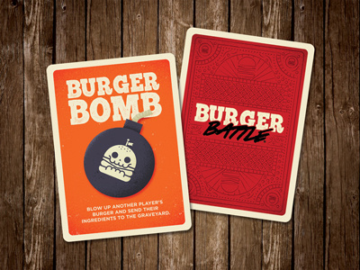 Battle Card design bomb food game gaming tabletop burger card game