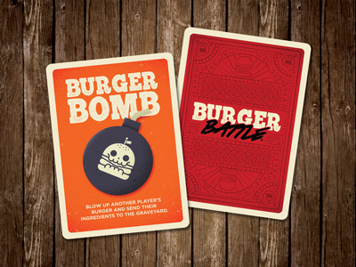 Battle Card bomb burger card game design food game gaming tabletop
