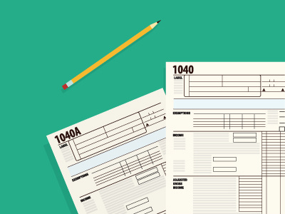 Tax Forms in Mailbox illustration