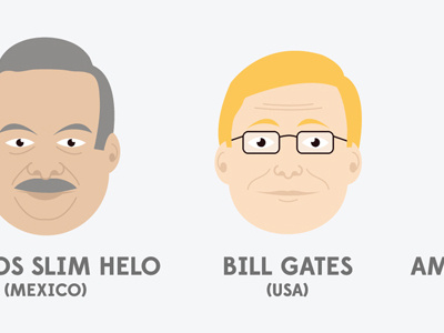 Billionaires heads illustration portrait