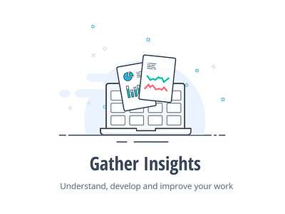 Gather Insights design flat illustration improve insight numbers state states statistics ui