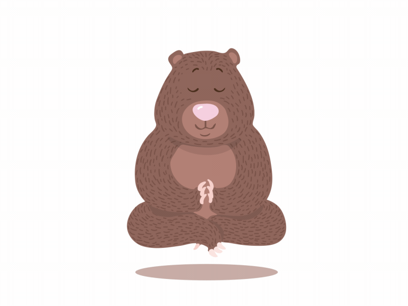 Lottie Meditating Bear after animation app bodymovin effects lottie mobile motion ui