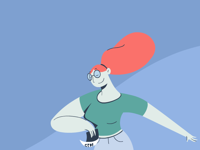 Gotcha! illustration loop gif cellanimation frame by frame charachter design animation 2d