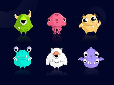 Little Monster character color design hand monster painted