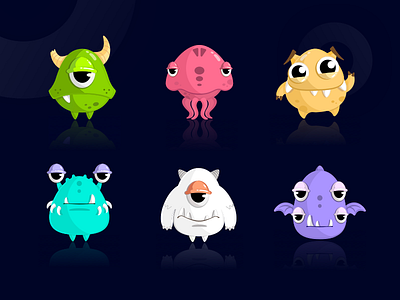Little Monster character color design hand monster painted