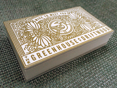 Greenhouse letterpress business cards