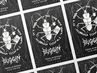 Survival Got Me Buggin' bjj illustrator ipad pro jiu jitsu mma poster procreate typography vector