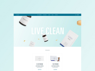 CLEAN active animation brand branding clean diet fitness flat health interactive motion product type typography visual design web web design website