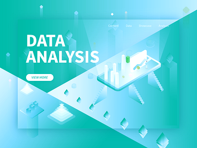 Data web presentation data data analysis design green illustration ui web