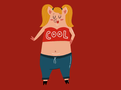 Cool Pig cool girl pig woman