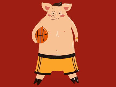Basket basketball pig