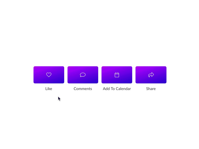 Social Button Interaction share comments like interaction css hover flat gradient button