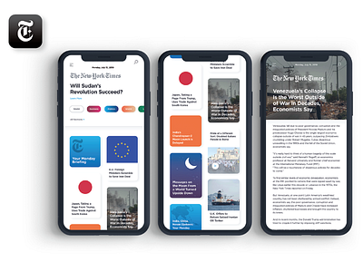 New York Times App UX Redesign Concept app concept minimal new york times nytimes rebrand redesign refresh ui ux