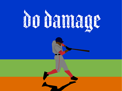 Do damage. baseball illustration mookie redsox world series