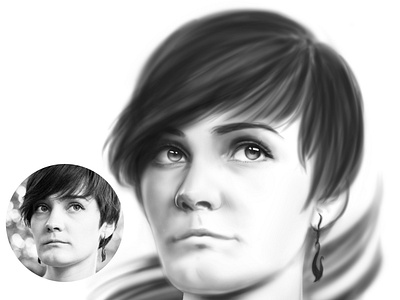 Digital Hand Drawn Portrait digital portrait portrait portrait illustration