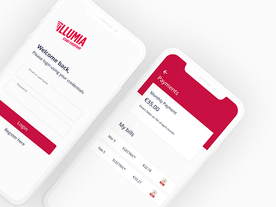 Illumia app design ui ux