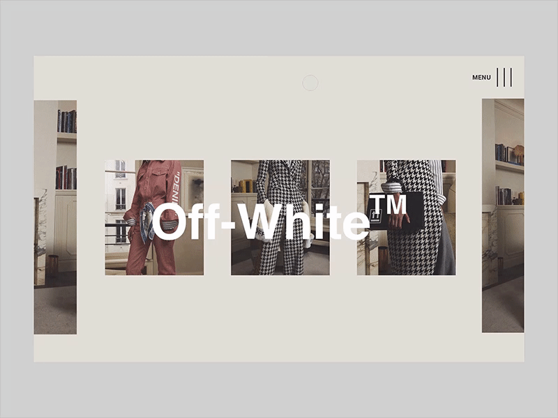 Off-White site concept animation animation concept design fashion inspiration principle site sketch ui