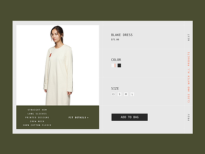 Stussy site concept. Item buy site page