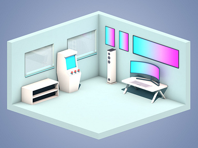 My first lowpoly room!