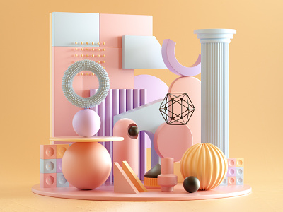 3D Abstract Composition - PROCESS 3D Illustration