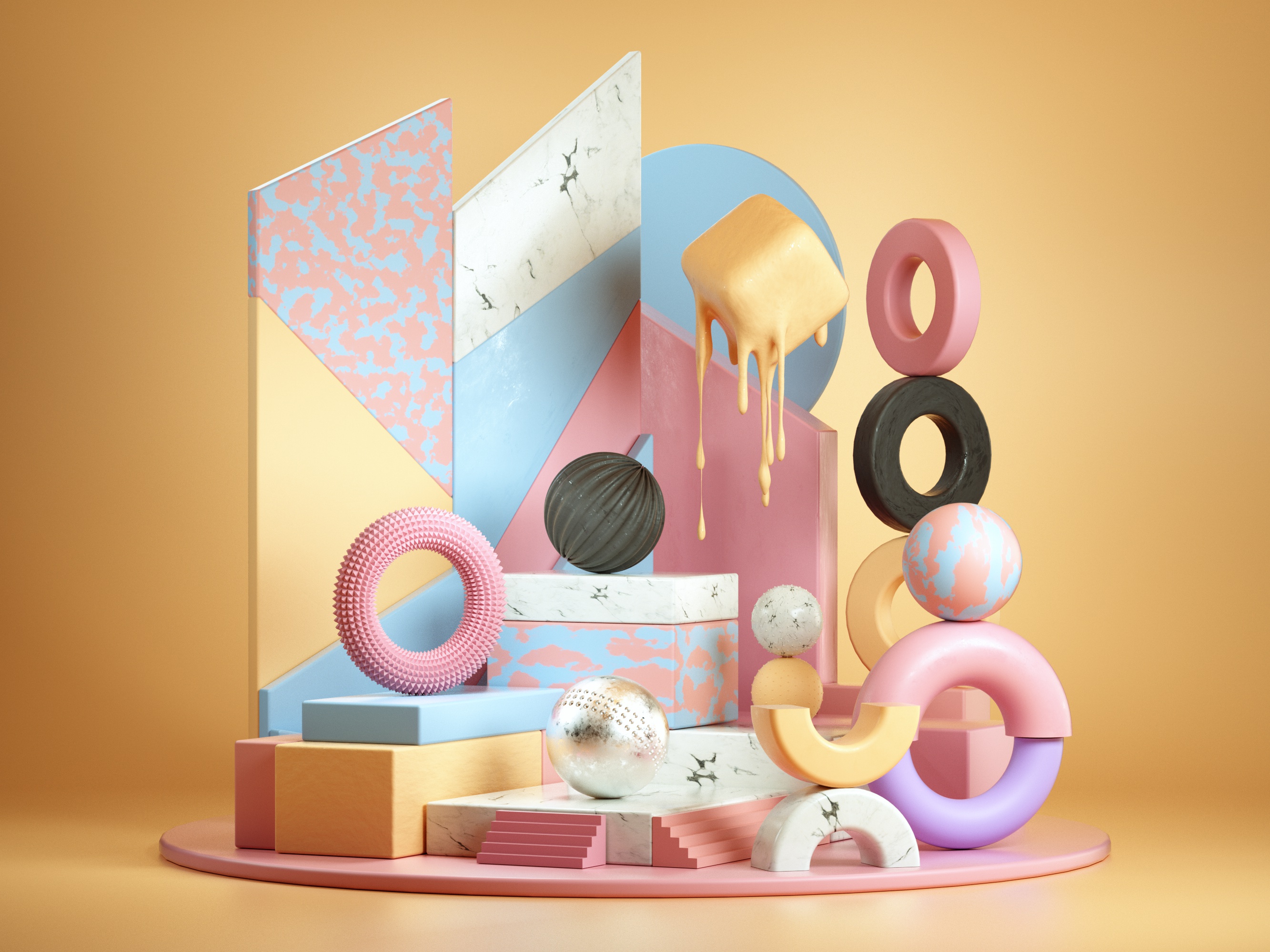 3D Abstract Composition by rastovicfilip on Dribbble