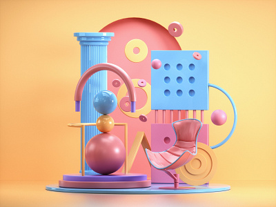 3D Abstract Composition - Party