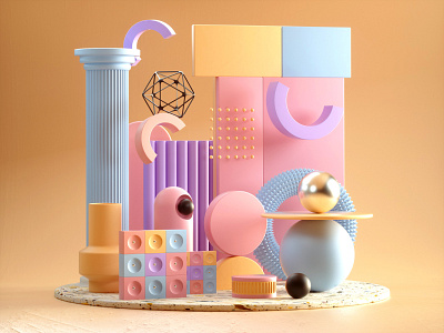 3D Abstract Composition - Pacified fools 3d 3d abstract composition 3d art 3d artist 3d illustration 3d modeling abstract abstract composition composition design designer graphic design graphic designer graphicdesign illustration modeling product advertising
